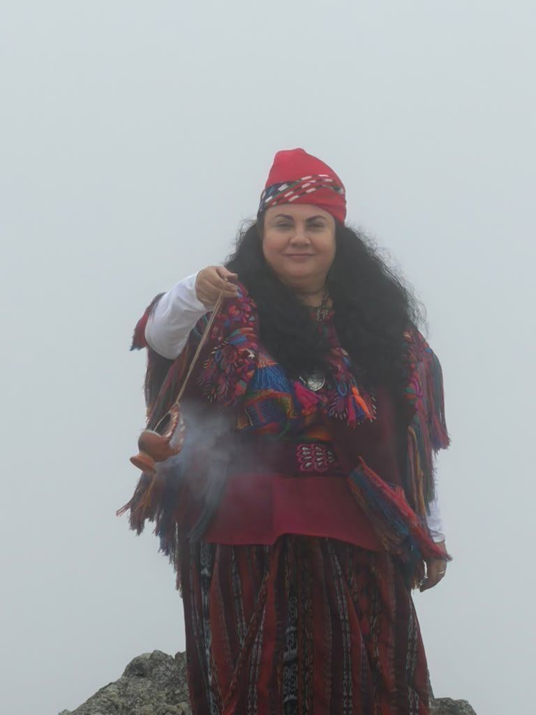 Shuni Myriam Giron in fog at Mt. Tamalpais