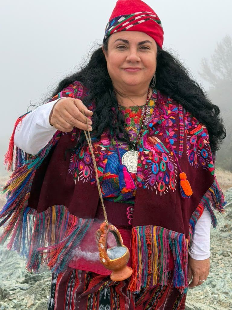 Shuni offering smoke at Mt. Tamalpais